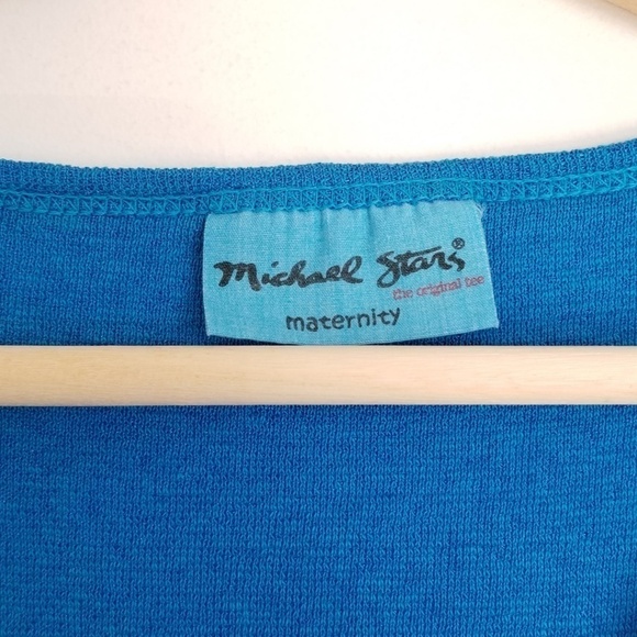 Michael Stars Maternity Blue Short Sleeve Top OS - Picture 3 of 4